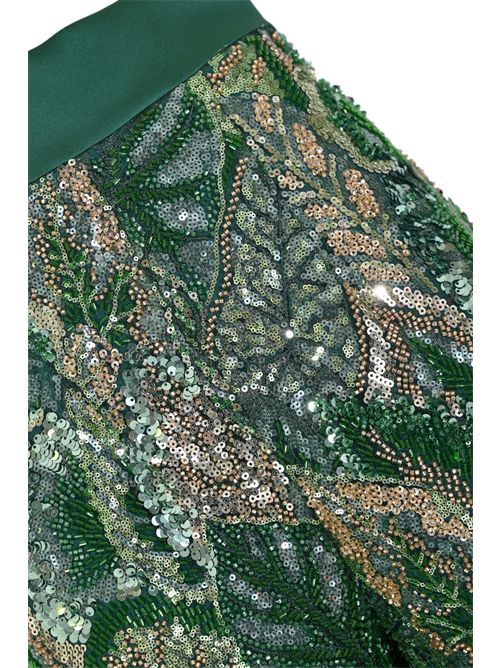 Pantalone in pizzo con ricamo paillettes e perline GIANNI MOLARO | P2645VERDE